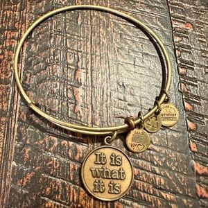 Alex and Ani Matte Gold It Is What It Is Charm Bangle Bracelet